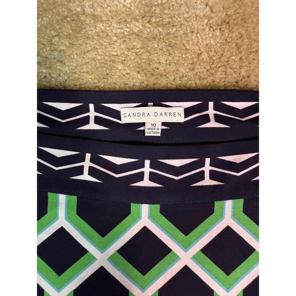 Sandra Darren Womens Size 10 Jersey Shift Dress Geometric Pattern D227 - Picture 7 of 12